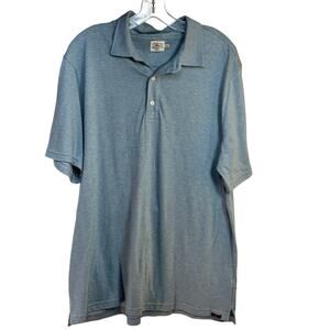 Faherty Isle Stripe Short Sleeve Polo Shirt Mens XL Cotton Blue/Turquoise Stripe